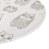 Muster mit Eulen Schneidebrett (Ecke)