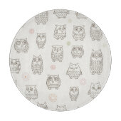 Muster mit Eulen Schneidebrett (Vorderseite)