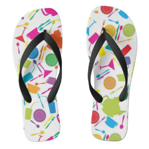 Muster mit farbigem Küchen-Material Badesandalen