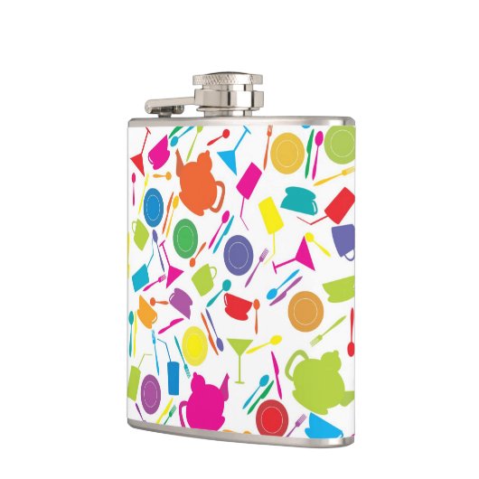 Muster mit farbigem Küchen-Material Flachmann (Links)