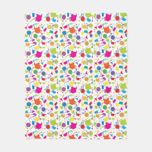Muster mit farbigem Küchen-Material Fleecedecke (Vorderseite)