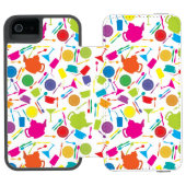 Muster mit farbigem Küchen-Material Incipio iPhone Geldbeutel-Hülle (Folio Geöffnet)