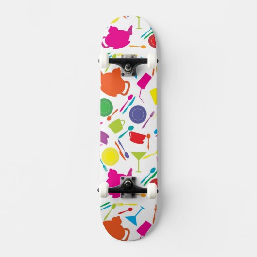 Muster mit farbigem Küchen-Material Skateboard (Vorderseite)