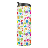 Muster mit farbigem Küchen-Material Thermosbecher (Nach rechts gedreht)