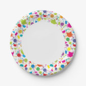 Muster mit farbigem Küchentuch Pappteller (Vorderseite)