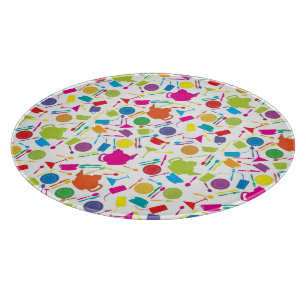 Muster mit farbigem Küchentuch Schneidebrett