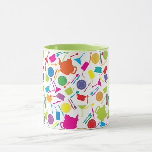 Muster mit farbigem Küchentuch Tasse (Zentrum)