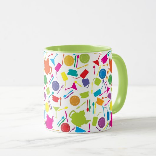 Muster mit farbigem Küchentuch Tasse (VorderseiteRechts)