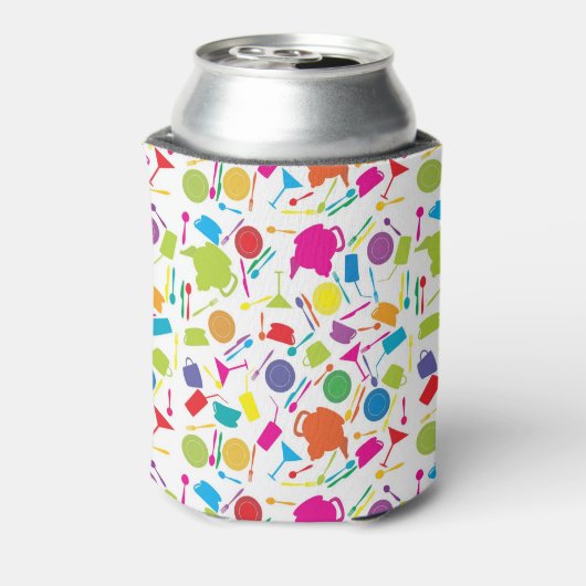 Muster mit farbigen Küchenelementen Dosenkühler (Kanne Rückseite)