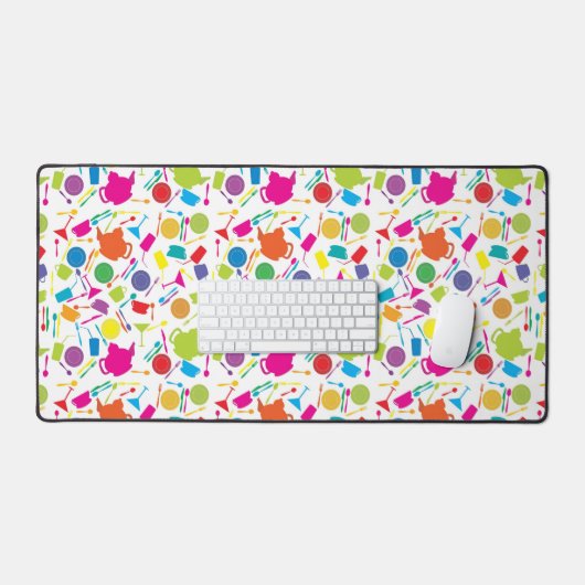Muster mit farbigen Küchenelementen Schreibtischunterlage (Tastatur & Maus)