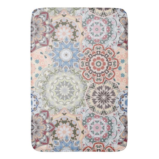 Muster mit farbigen Mandalasen Badematte (Vorderseite Vertikal)