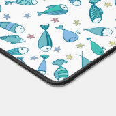 Muster mit Fisch und Seestern Schreibtischunterlage (Ecke)