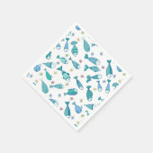 Muster mit Fisch und Seestern Serviette (Ecke)