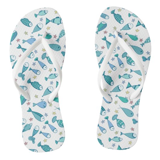 Muster mit Fisch und Starfish Badesandalen (Fußbett)