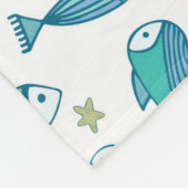 Muster mit Fisch und Starfish Fleecedecke (Ecke)