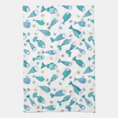 Muster mit Fisch und Starfish Geschirrtuch (Vertikal)