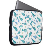 Muster mit Fisch und Starfish Laptopschutzhülle (Vorne Rechts)