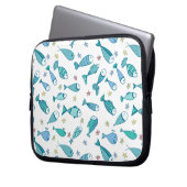 Muster mit Fisch und Starfish Laptopschutzhülle (Vorderseite Links)