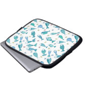 Muster mit Fisch und Starfish Laptopschutzhülle (Vorne Knopf)