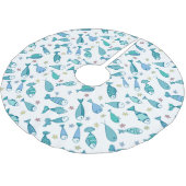 Muster mit Fisch und Starfish Polyester Weihnachtsbaumdecke (Schrägansicht)