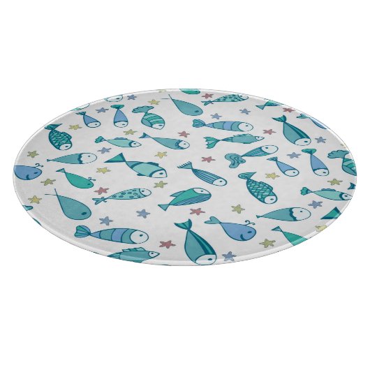 Muster mit Fisch und Starfish Schneidebrett (Ecke)