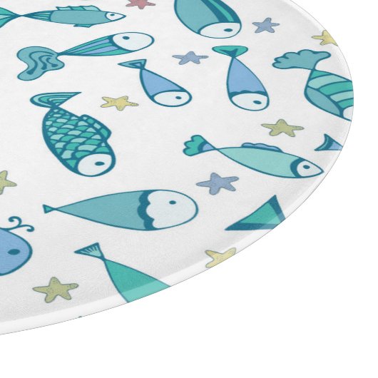 Muster mit Fisch und Starfish Schneidebrett (Ecke)