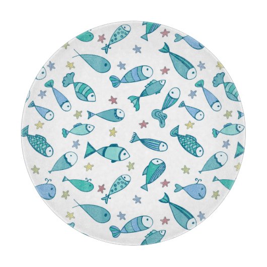 Muster mit Fisch und Starfish Schneidebrett (Vorderseite)