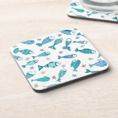 Muster mit Fisch und Starfish Untersetzer (Linke Seite)