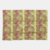 Muster mit Fisch und Welle Handtuch (Horizontal)