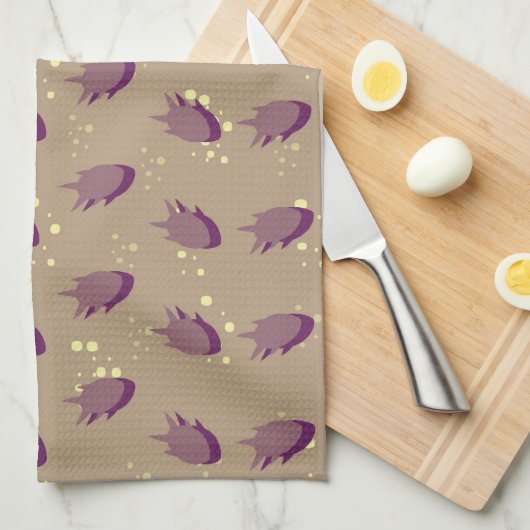 Muster mit Fischen Geschirrtuch (Viertel Falte)