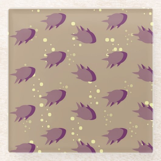 Muster mit Fischen Glasuntersetzer (Vorderseite)