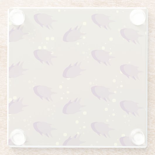 Muster mit Fischen Glasuntersetzer (Rückseite)