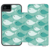 Muster mit Fischen Incipio iPhone Geldbeutel-Hülle (Folio Geöffnet)