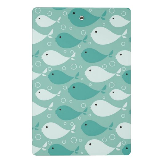 Muster mit Fischen Mini Klemmbrett (Rückseite)
