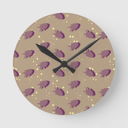 Muster mit Fischen Runde Wanduhr (Vorderseite)