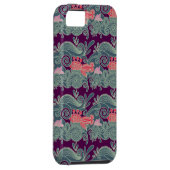 Muster mit Fischen und lila Welle Case-Mate iPhone Hülle (Rückseite/rechts)