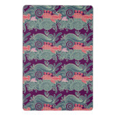 Muster mit Fischen und lila Welle Mini Klemmbrett (Rückseite)