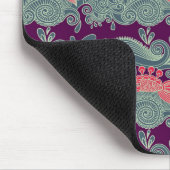 Muster mit Fischen und lila Welle Mousepad (Ecke)