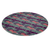 Muster mit Fischen und lila Welle Schneidebrett (Ecke)