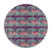 Muster mit Fischen und lila Welle Schneidebrett (Vorderseite)