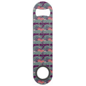 Muster mit Fischen und lila Welle Speedflaschenöffner (Rückseite)