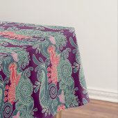 Muster mit Fischen und lila Welle Tischdecke (Beispiel)