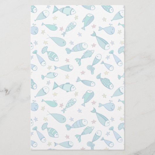 Muster mit Fischen und Starfish Briefpapier (Vorderseite)