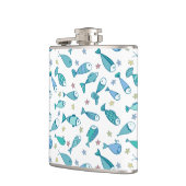 Muster mit Fischen und Starfish Flachmann (Links)