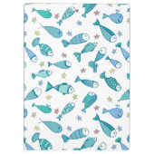 Muster mit Fischen und Starfish Klemmbrett (Rückseite)