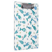 Muster mit Fischen und Starfish Klemmbrett (Rechts)