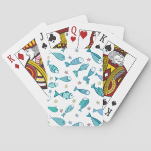 Muster mit Fischen und Starfish Spielkarten