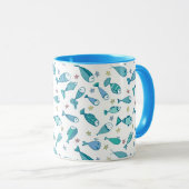 Muster mit Fischen und Starfish Tasse (VorderseiteRechts)