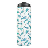 Muster mit Fischen und Starfish Thermosbecher (Vorderseite)