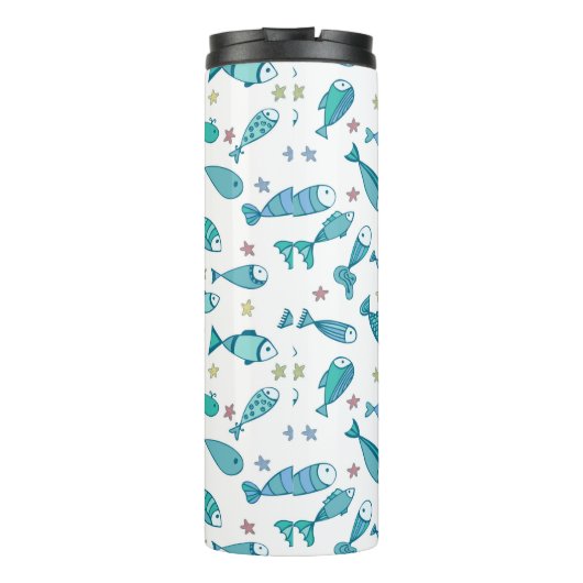 Muster mit Fischen und Starfish Thermosbecher (Rückseite)